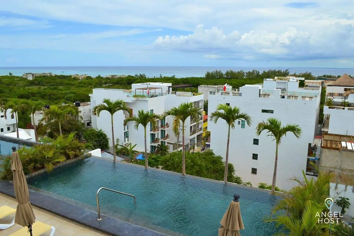 Semesterbostad Studio On 5Th, Pvt Balcony, Oceanview Roof Pool Playa del Carmen Mexiko