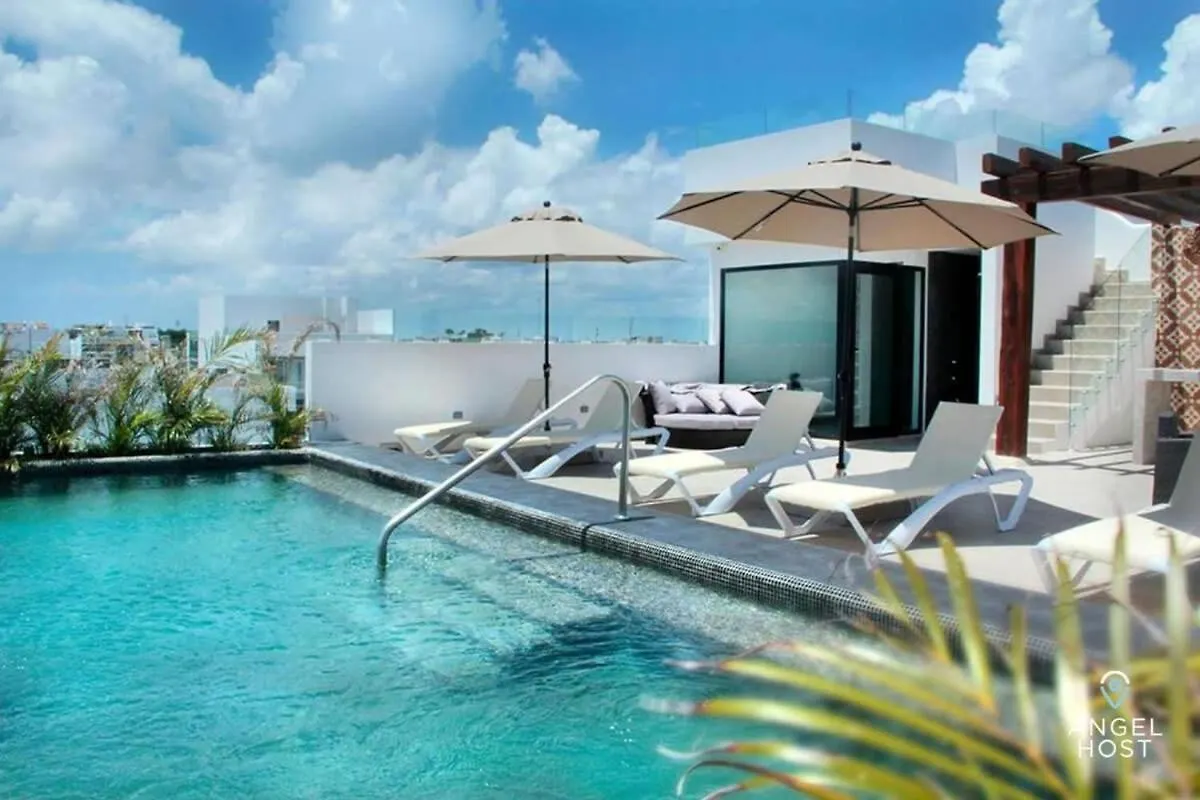 Semesterbostad Studio On 5Th, Pvt Balcony, Oceanview Roof Pool Playa del Carmen